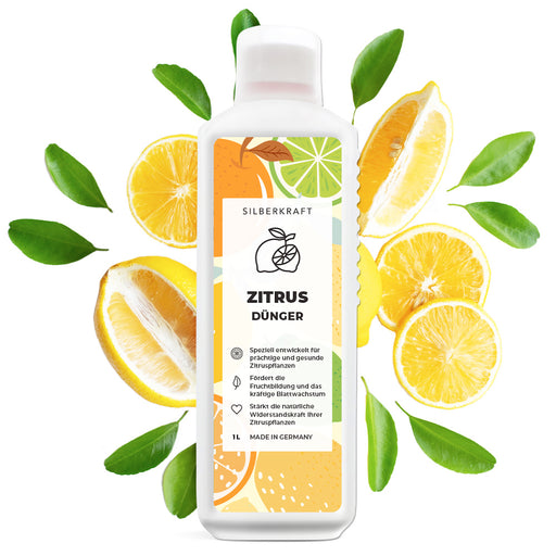 Zitrusdünger - Mineralischer NPK Flüssigdünger mit Stickstoff - Dünger für Zitruspflanzen - Zitronenbaum düngen - Silberkraft
