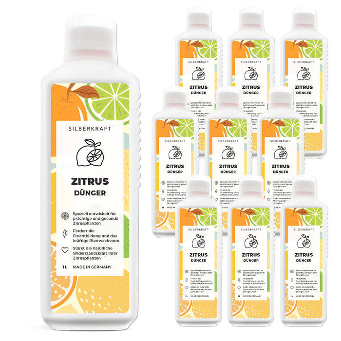 Zitrusdünger - Mineralischer NPK Flüssigdünger mit Stickstoff - Dünger für Zitruspflanzen - Zitronenbaum düngen - Silberkraft