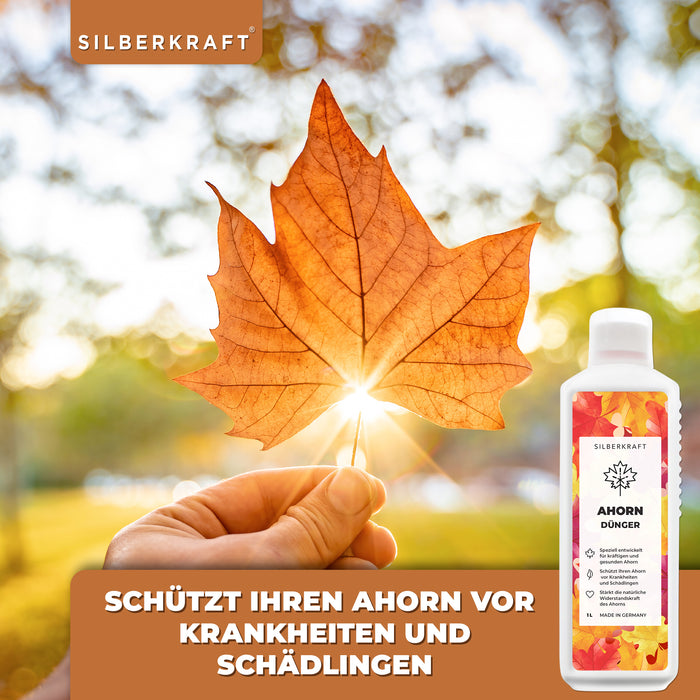 Ahorn Dünger - Mineralischer NPK Flüssigdünger mit Stickstoff - Dünger für Ahornbaum - Fächerahorn düngen - Japanischer Ahorn düngen - Silberkraft