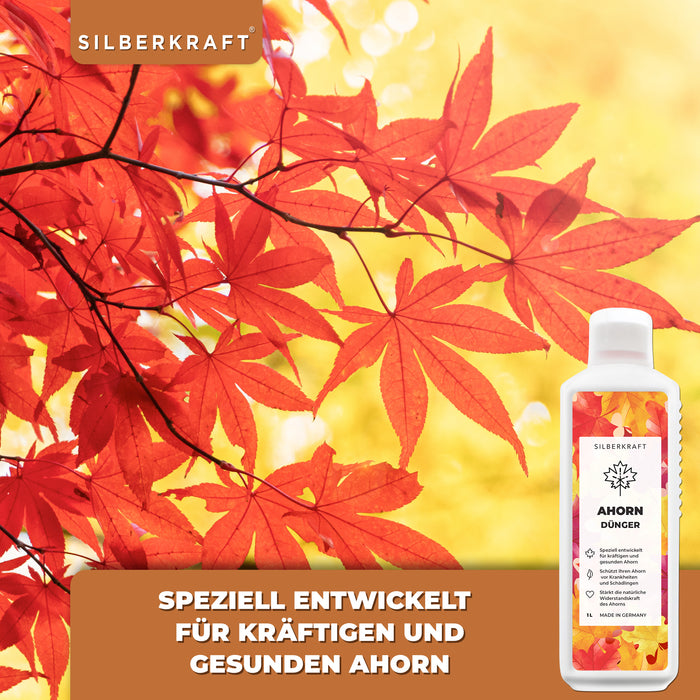 Ahorn Dünger - Mineralischer NPK Flüssigdünger mit Stickstoff - Dünger für Ahornbaum - Fächerahorn düngen - Japanischer Ahorn düngen - Silberkraft