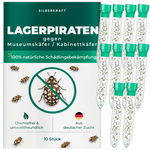 Silberkraft Lagerpiranten tegen museumkevers en kastkevers - natuurlijke nuttige insecten voor chemicaliënvrije bestrijding van museumkevers in het huishouden, uit Duitse kweek, 10 x30 Lagerpiranten per tube
