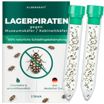 Silberkraft Lagerpiranten tegen museumkevers en kastkevers - natuurlijke nuttige insecten voor chemicaliënvrije bestrijding van museumkevers in het huishouden, uit Duitse kweek, 2 x30 Lagerpiranten per buis