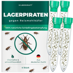 Silberkraft pilspiraten tegen rijstmeelkevers, natuurlijke nuttige insecten voor chemicaliënvrije bestrijding van meelkevers in het huishouden, uit Duitse kweek, 4x 30 pilspiraten per tube