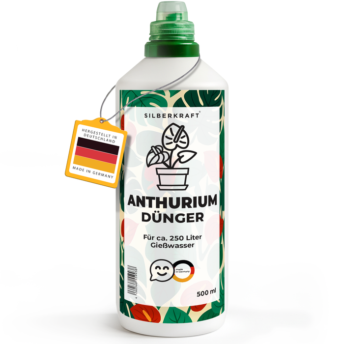 Anthuriumdünger – Mineralischer NPK Flüssigdünger mit Stickstoff – Dünger für Anthurium & Flamingoblumen – Zimmerpflanzen-Dünger - Silberkraft