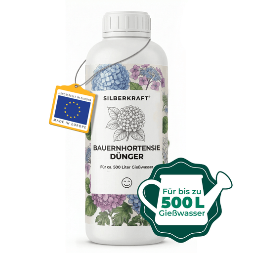 Bauernhortensiendünger – Mineralischer NPK Flüssigdünger mit Stickstoff – Dünger für Bauernhortensien – Blütenhortensien-Dünger - Silberkraft