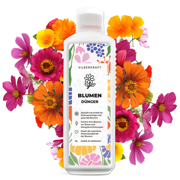 Bloemenmest - Minerale NPK vloeibare meststof met stikstof - Meststof voor bloemen - Bloemen vloeibare meststof - Silberkraft