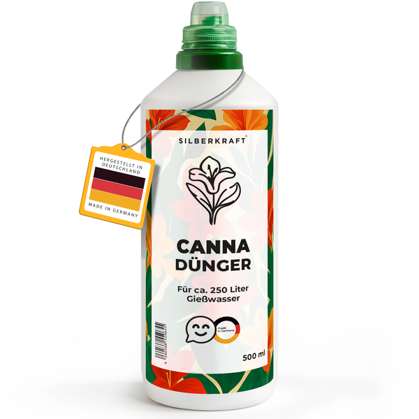 Cannameststof - minerale NPK vloeibare meststof met stikstof - meststof voor canna (bloemriet) - exotische en tuinplantenmeststof - Silberkraft