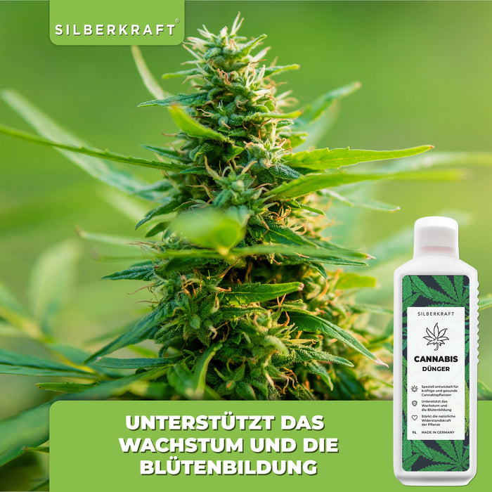 Cannabis Dünger - Mineralischer NPK Flüssigdünger mit Stickstoff - Dünger für Cannabispflanzen - Hanf Dünger - Silberkraft