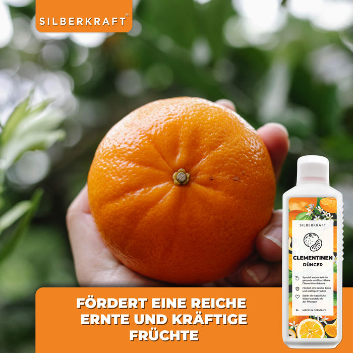 Clementinen Dünger - Mineralischer NPK Flüssigdünger mit Stickstoff - Dünger für Clementinenbäume - Mandarinen Dünger - Zitruspflanzen Dünger - Silberkraft