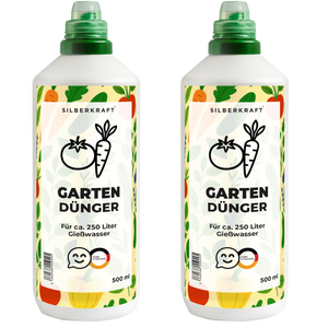 Gartendünger – Mineralischer NPK Flüssigdünger mit Stickstoff – Universaldünger für Gartenpflanzen – Blumen- & Sträucher-Dünger - Silberkraft