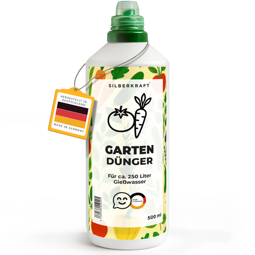 Gartendünger – Mineralischer NPK Flüssigdünger mit Stickstoff – Universaldünger für Gartenpflanzen – Blumen- & Sträucher-Dünger - Silberkraft