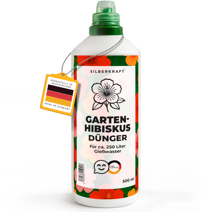 Tuinhibiscusmeststof - minerale NPK vloeibare meststof met stikstof - meststof voor tuinhibiscus - sierheestermeststof - Silberkraft
