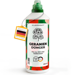 Geraniummeststof - minerale NPK vloeibare meststof met stikstof - meststof voor geraniums (pelargoniums) - balkonplantenmeststof - Silberkraft