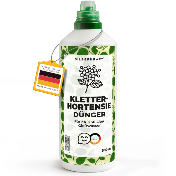 Klimhortensiameststof - minerale NPK vloeibare meststof met stikstof - meststof voor klimhortensia's - tuinplantenmest - Silberkraft