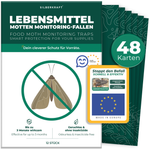 Silberkraft voedselmottenmonitoringvallen 48 stuks - geurloos, insecticidevrij, effectief voor opslagbescherming tot 3 maanden