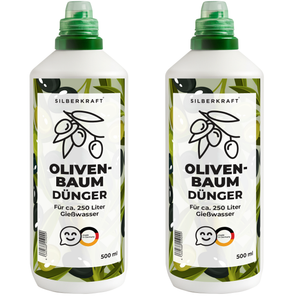 Olivenbaumdünger – Mineralischer NPK Flüssigdünger mit Stickstoff – Dünger für Olivenbaum – Mediterrane Kübelpflanzen-Dünger - Silberkraft