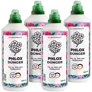 Phloxdünger – Mineralischer NPK Flüssigdünger mit Stickstoff – Dünger für Phlox – Stauden- & Gartenblumen-Dünger - Silberkraft