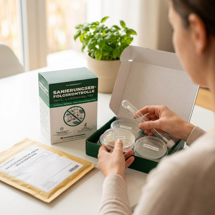 Alle Proben werden für den kostenfreien Rückversand ins Labor verpackt