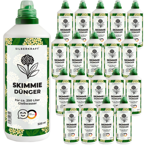 Skimmiedünger – Mineralischer NPK Flüssigdünger mit Stickstoff – Dünger für Skimmien – Ziersträucher-Dünger - Silberkraft