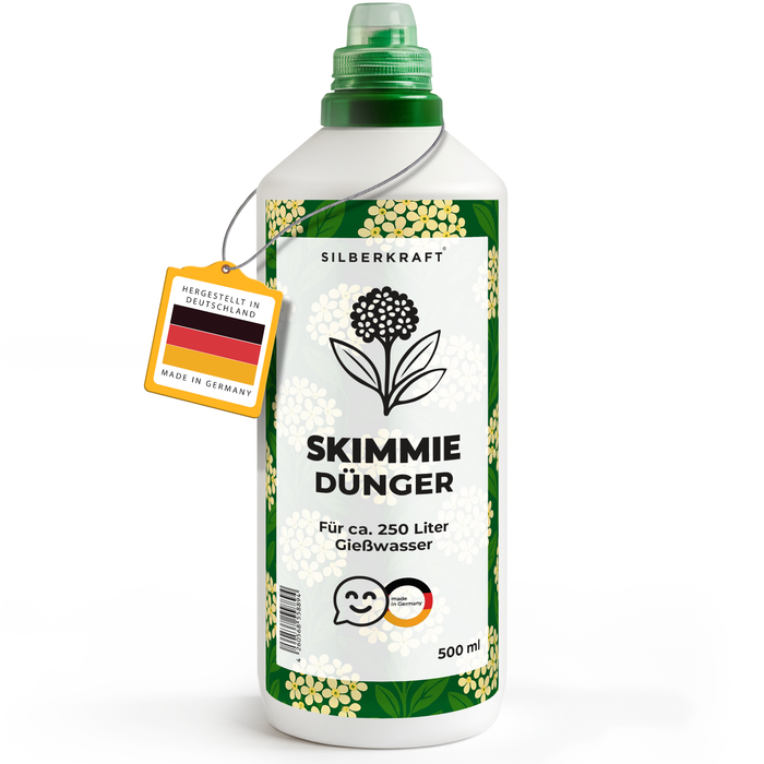 Skimmiedünger – Mineralischer NPK Flüssigdünger mit Stickstoff – Dünger für Skimmien – Ziersträucher-Dünger - Silberkraft