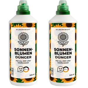 Sonnenblumendünger – Mineralischer NPK Flüssigdünger mit Stickstoff – Dünger für Sonnenblumen – Blühpflanzen-Dünger - Silberkraft