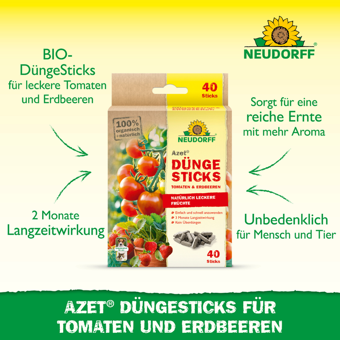 Neudorff Azet kunstmeststicks voor tomaten en aardbeien - Silberkraft