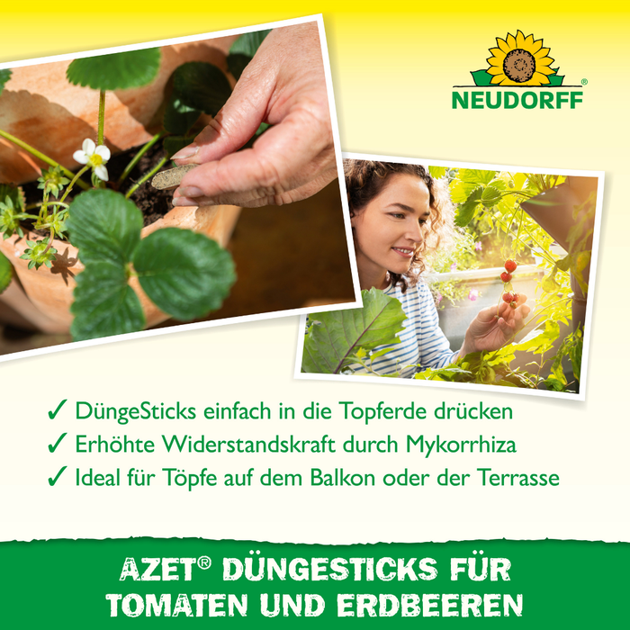 Neudorff Azet kunstmeststicks voor tomaten en aardbeien - Silberkraft