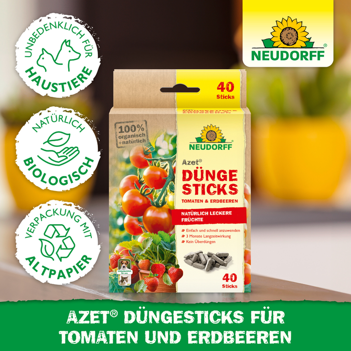 Neudorff Azet kunstmeststicks voor tomaten en aardbeien - Silberkraft