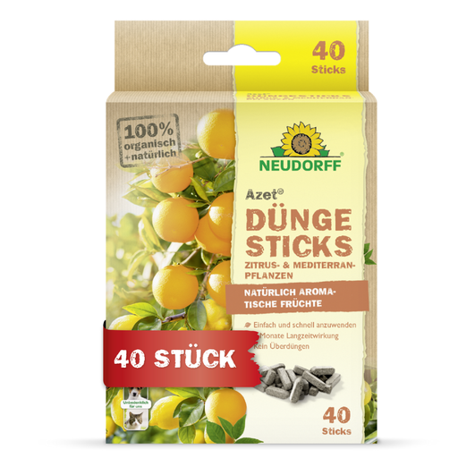 Neudorff Azet kunstmeststicks voor citrus- en mediterrane planten - Silberkraft