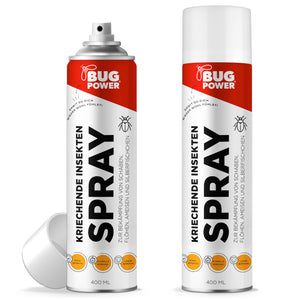 BugPower Spray gegen kriechende Insekten und Wespen 400 ml - breites Wirkungsspektrum - schnelle Wirkung & Knock-Down-Effekt - Silberkraft