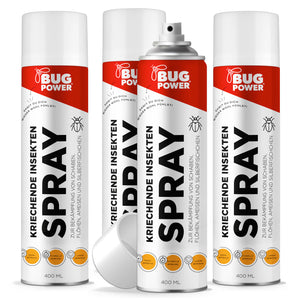 BugPower Spray gegen kriechende Insekten und Wespen 400 ml - breites Wirkungsspektrum - schnelle Wirkung & Knock-Down-Effekt - Silberkraft