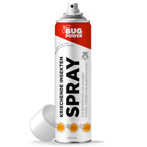 BugPower Spray gegen kriechende Insekten und Wespen 400 ml - breites Wirkungsspektrum - schnelle Wirkung & Knock-Down-Effekt - Silberkraft