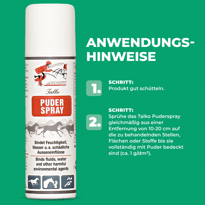 Talko Puderspray: Effektiver Feuchtigkeitsschutz für Pferdeflächen - Silberkraft