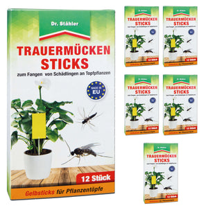 Trauermücken-Sticks: Effektive Bekämpfung von Weiße Fliegen, Trauermücken, Obst- und Essigfliegen, Thripsen und Zikaden - Silberkraft