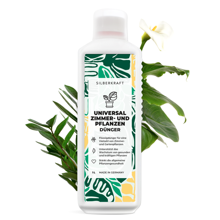 Universaldünger für Zimmer- und Gartenpflanzen - Mineralischer NPK Flüssigdünger mit Stickstoff - Dünger für Gemüse - Pflanzendünger - Silberkraft