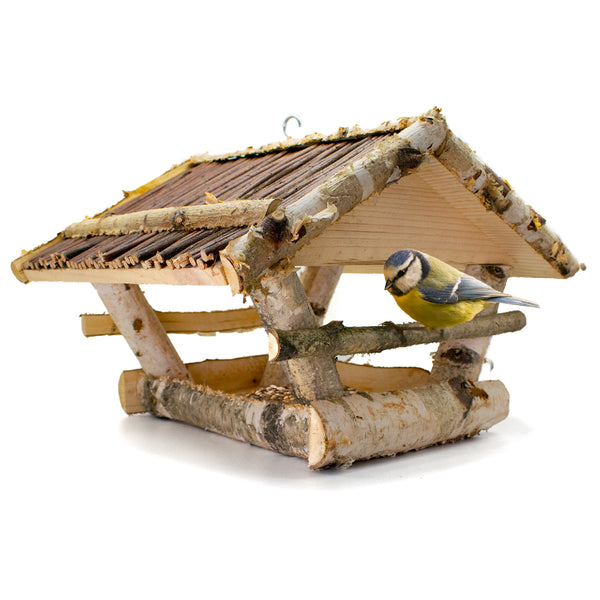 Vogelhuisje met rieten dak om op te hangen - Silberkraft