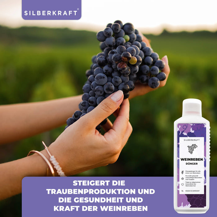 Weinreben Dünger - Mineralischer NPK-Flüssigdünger mit Stickstoff - Dünger für Weinreben - Weinstock Dünger - Silberkraft