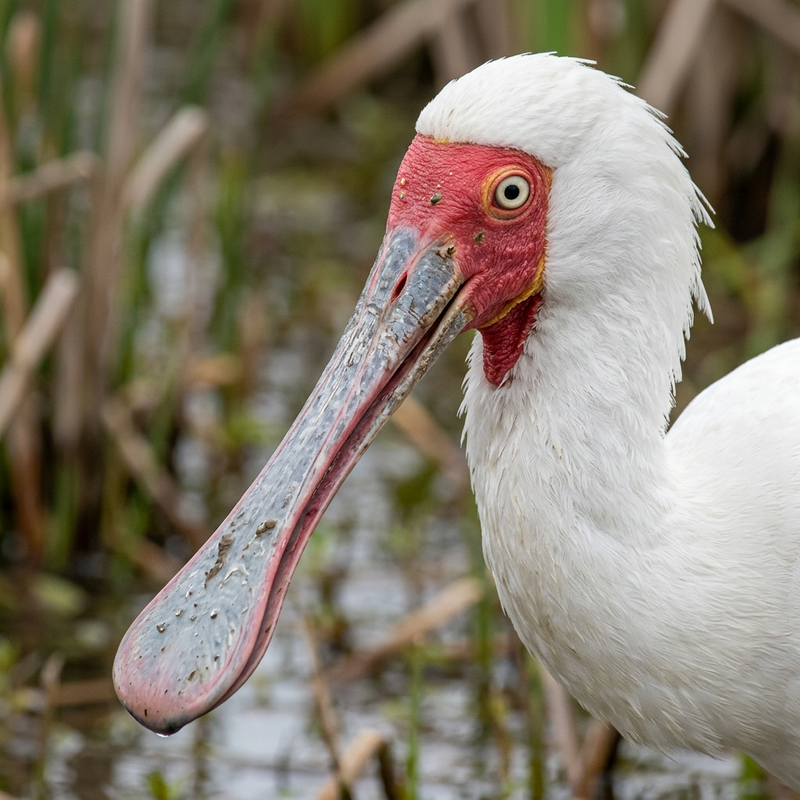 Afrikanischer Löffler (Platalea alba), AI-illustratie