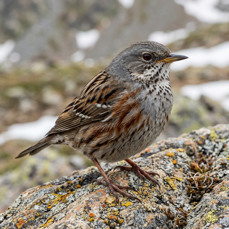 Alpenbraunelle (Prunella collaris), AI-illustratie