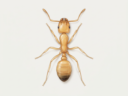 Farao-mier (Monomorium pharaonis), werkster van bovenaf