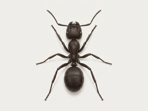Wegmier (Lasius niger), werkster van bovenaf
