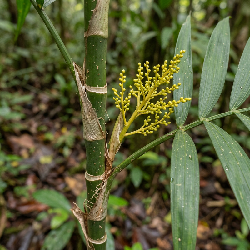 Bergpalme (Gattung Chamaedorea) (Chamaedorea), AI-illustratie