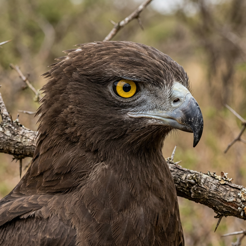 Braun-Schlangenadler (Circaetus cinereus), AI-illustratie