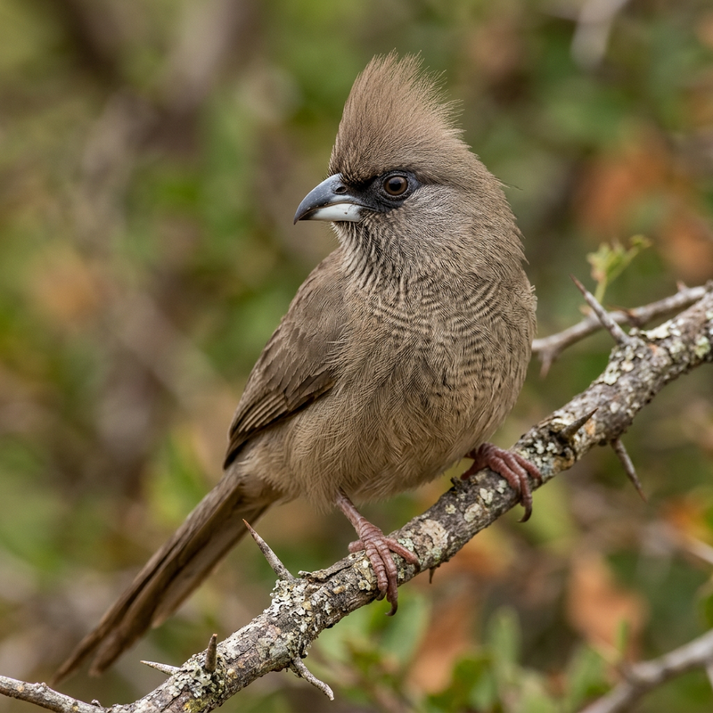 Braunflügel-Mausvogel (Colius striatus), AI-illustratie