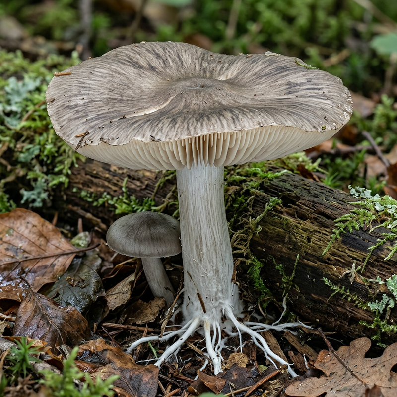 Breitblättriger Rübling (Megacollybia platyphylla), AI-illustratie