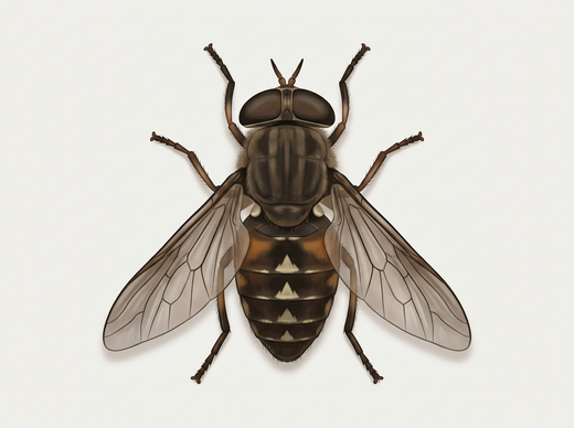Paardenvlieg (Tabanus sudeticus) van bovenaf