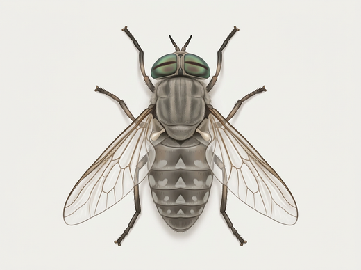Paardenvlieg (Tabanus bromius) van bovenaf