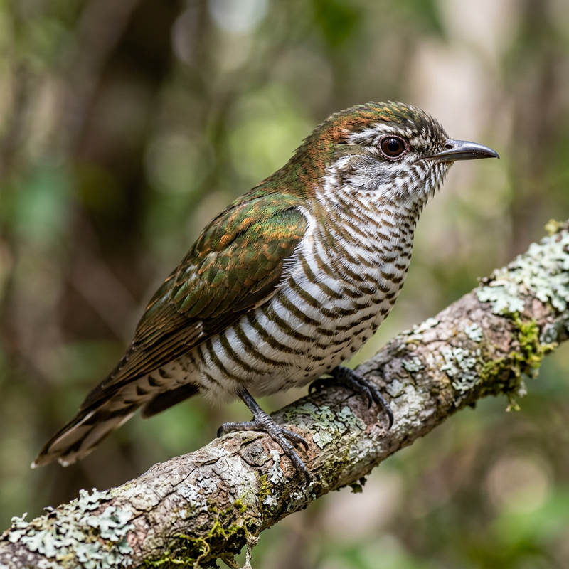 Bronzekuckuck (Chrysococcyx lucidus), AI-illustratie