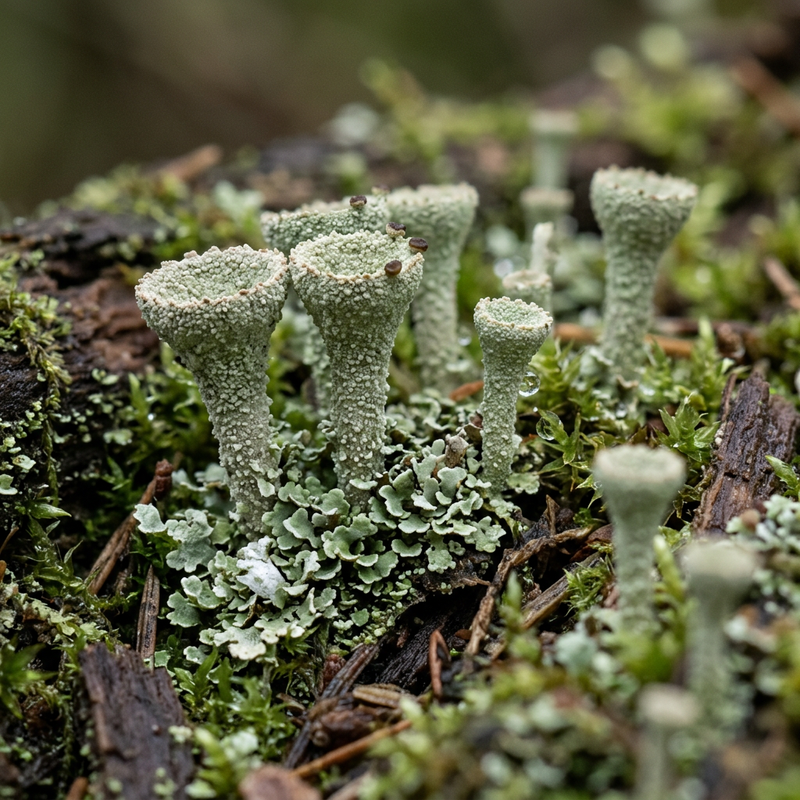 Cladonia-Flechte (Cladonia), AI-illustratie