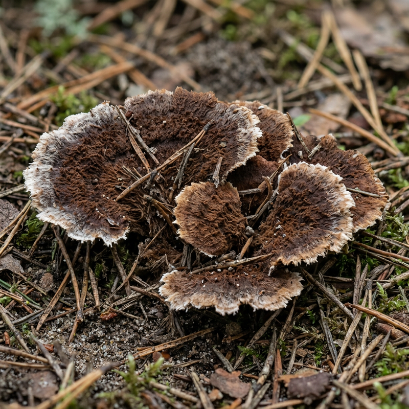 Erd-Warzenpilz (Thelephora terrestris), AI-illustratie